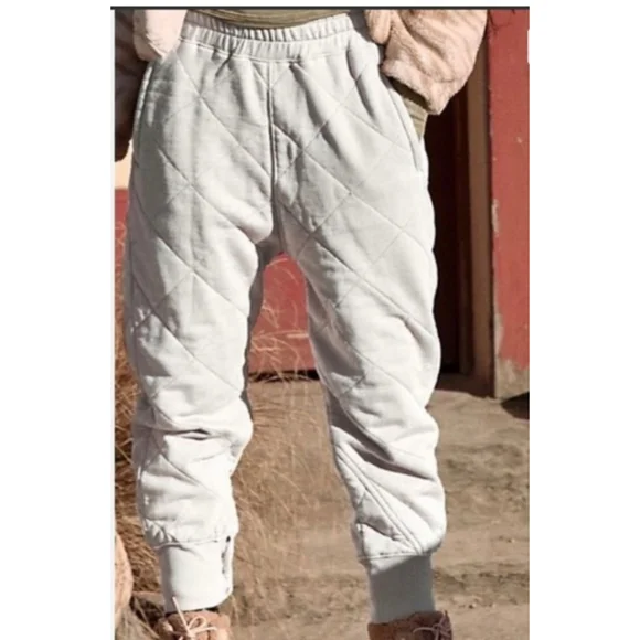 Free People FP Movement June Bug Quilted Joggers Pants Sz.M EUC - Picture 2 of 16